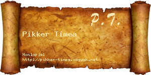 Pikker Tímea névjegykártya